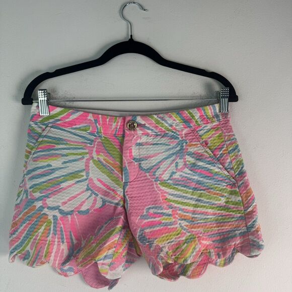Lilly Pulitzer Womens The Buttercup Short Shellabrate Scallop Hem Shorts Size 00 - Picture 1 of 16